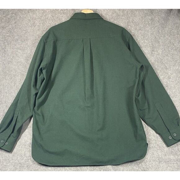 Ll Bean Shirt Men's Medium Green Long Sleeve Chamois Cloth Vintage - Picture 11 of 13
